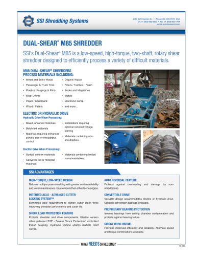 Dual-Shear® M85 Two-Shaft Shredder