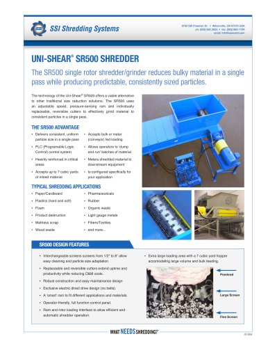 Uni-Shear® SR500 Single Rotor Shredder