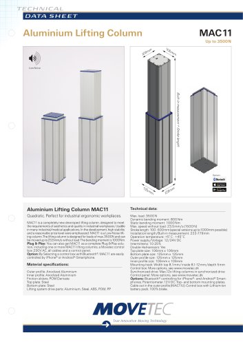 Aluminium Lifting Column MAC 11