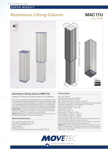 Aluminium Lifting Column MAC11U