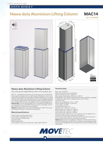 Heavy-duty Aluminium Lifting Column MAC14