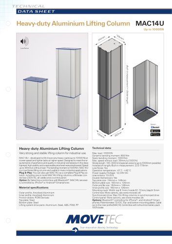 Heavy-duty Aluminium Lifting Column MAC14U