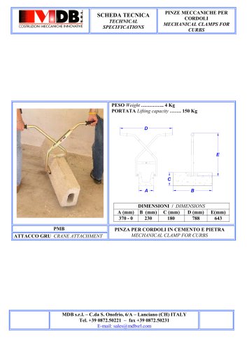 MECHANICAL CLAMPS FOR CURBS PMB