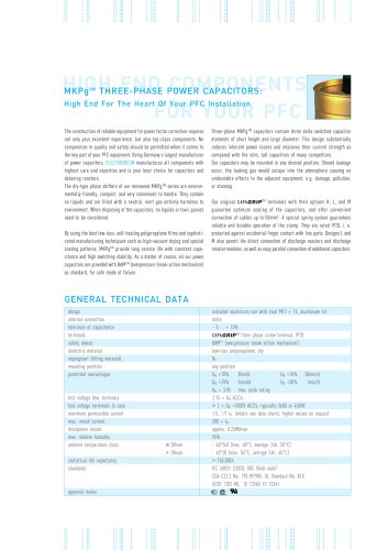 MKPgTM THREE-PHASE POWER CAPACITORS