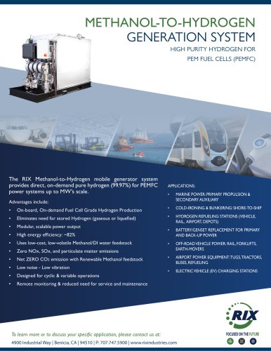 Methanol to Hydrogen Generation System