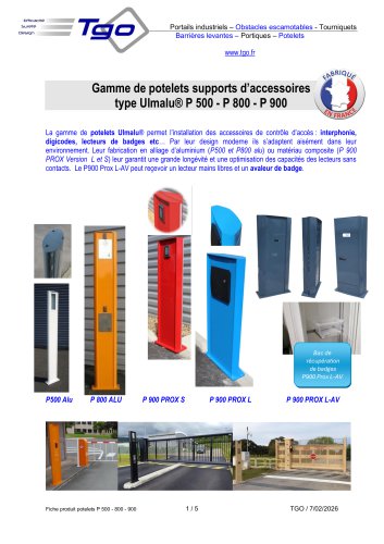 LA GAMME DES POTELETS TGO