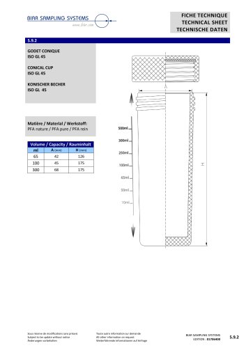  Conical PFA cup GL45