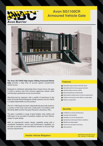 Avon 1100 Armoured Sliding Vehicle Gate