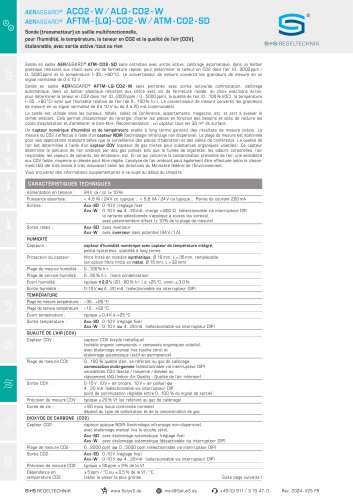 AERASGARD® ACO2 - W ⁄ ALQ - CO2 - W AERASGARD® AFTM - (LQ) - CO2- W ⁄ ATM - CO2- SD