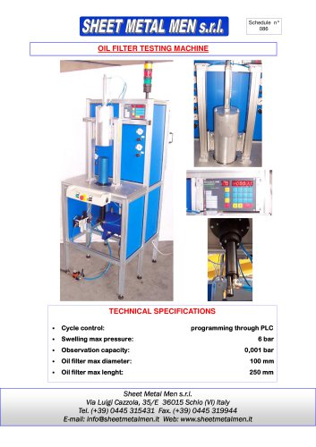 OIL FILTER TESTING MACHINE