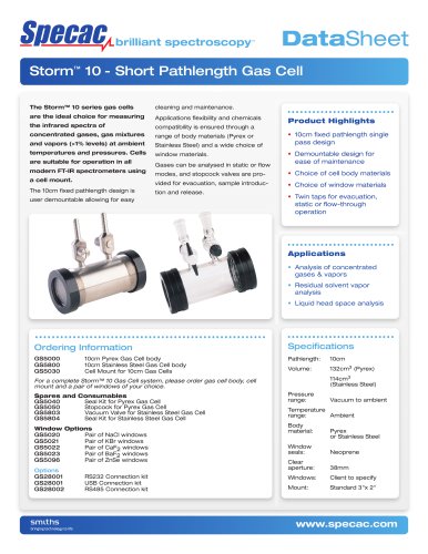 Short Pathlength Gas Cell