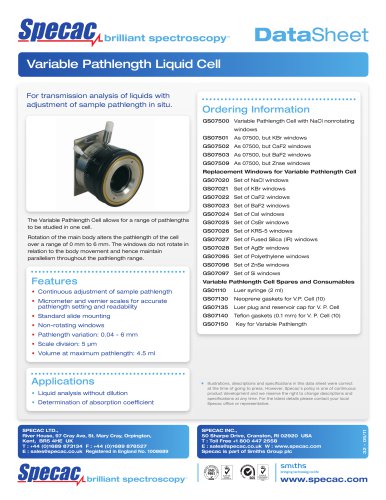 Variable Pathlength Liquid Cell