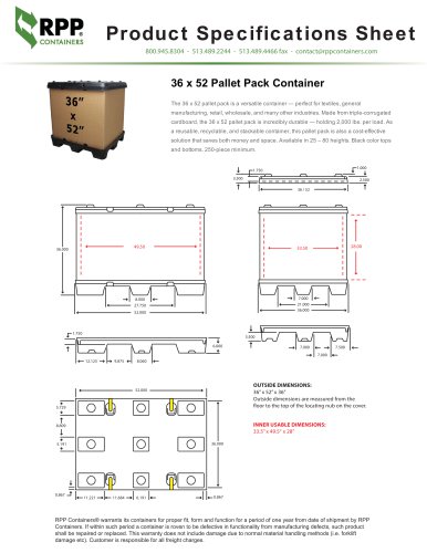 36 x 52 Pallet Pack Bulk Container