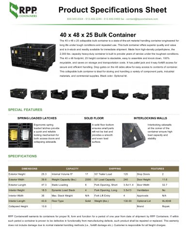 40 x 48 x 25 Bulk Container