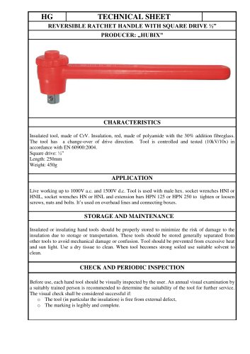 REVERSIBLE RATCHET HANDLE WITH SQUARE DRIVE ½?