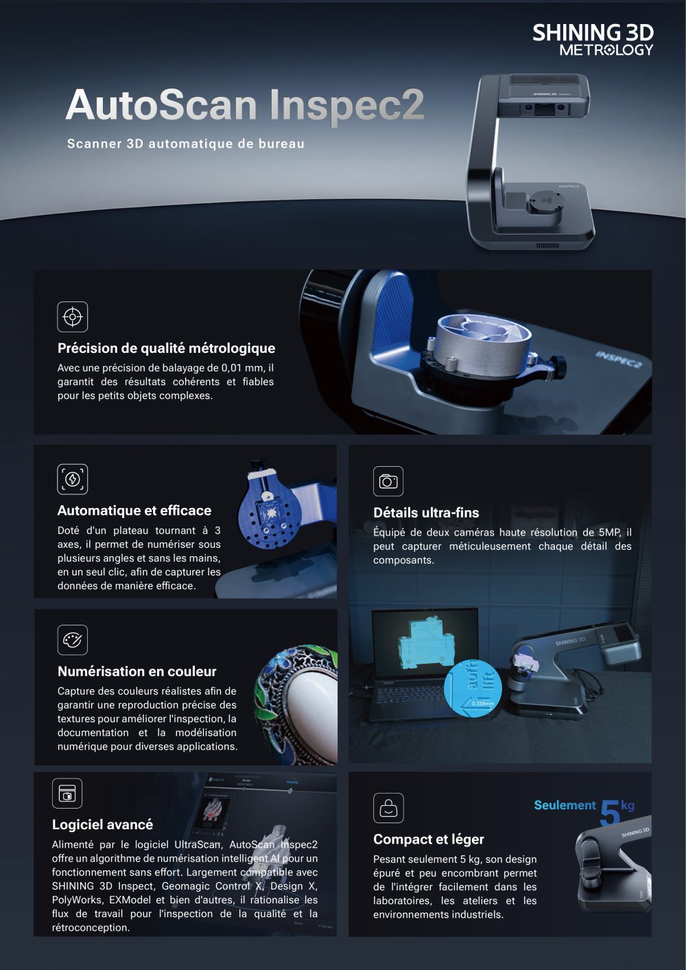 AutoScan Inspec2 | Scanner 3D automatique de bureau - SHINING 3D