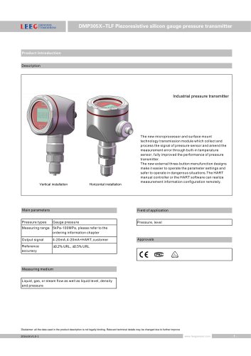 DMP305X-TLF gauge pressure sensor