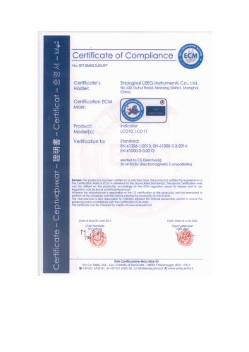 Loop Power LCD Indicator CE Certificate