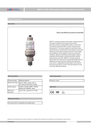 SMP131-TSH-H Absolute pressure transmitter