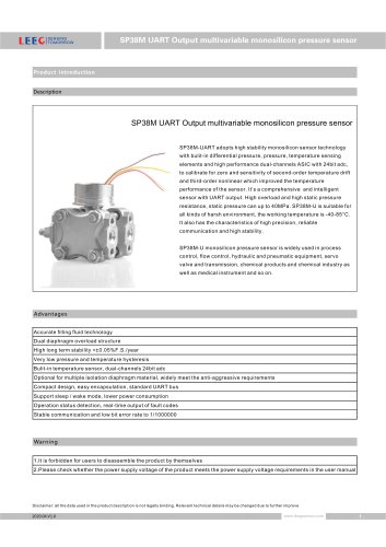 SP38M UART Output Multivariable Presure Sensor