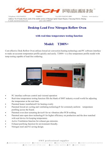 Desktop N2 Reflow Oven with temperature testing function T200N+