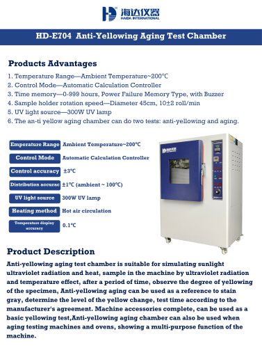 Anti-Yellowing Aging Test Chamber HD-E704_2024