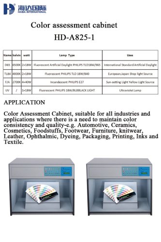 Color assessment cabinet