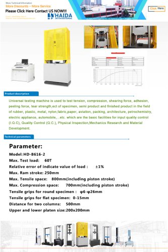 HD-B616 Hydraulic Universal Tensile Testing Machine