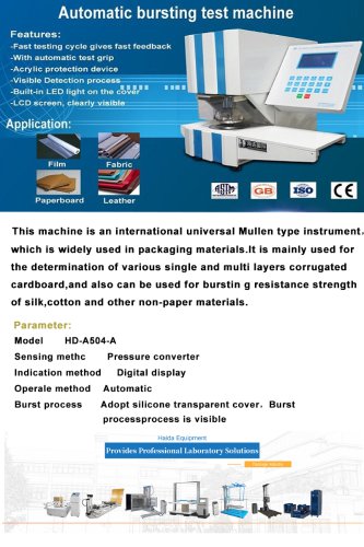 HDA-504-A Automatic bursting test machine