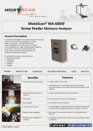 MoistScan® MA-600SF  - In-Screwfeeder