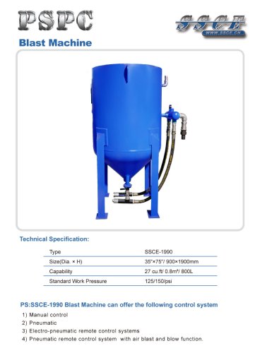 sandblasting machine blast machine SSCE 1990