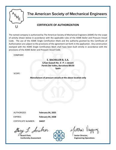 ASME VIII, Div. 1 - U STAMP
