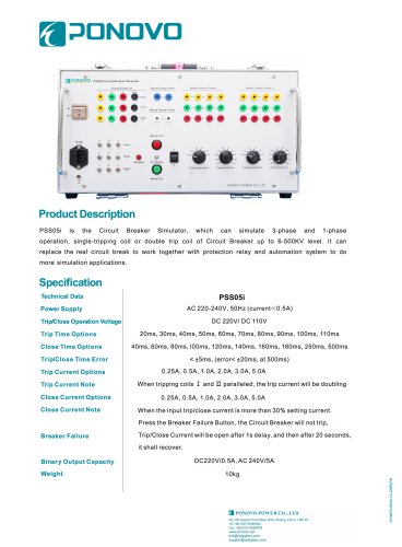 PSS05i Circuit Breaker Simulator Datasheet_EN_2022 V2