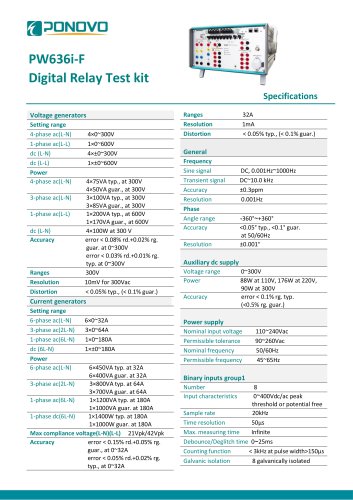 PW636i-F Digital Relay Test Kit
