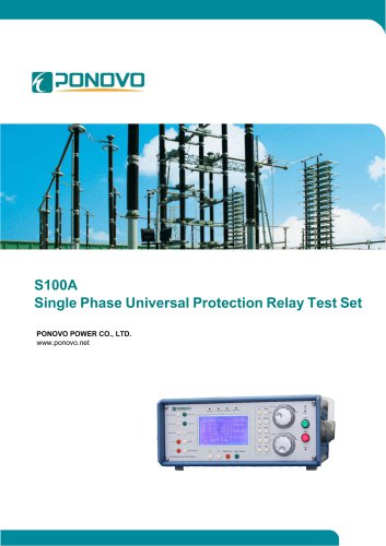 S100A Single Phase Universal Protection Relay Test Set Brochure