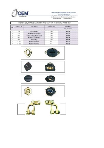 Oil/Water Caps Catalogue