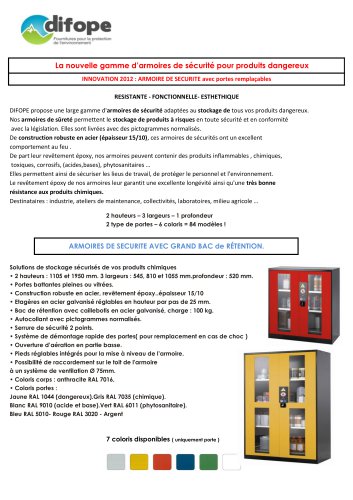 Armoires de sécurité pour produits dangereux