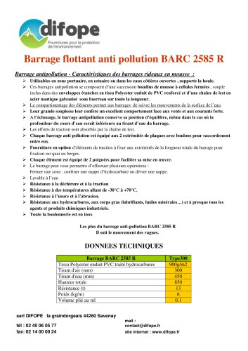 Barrages anti pollution