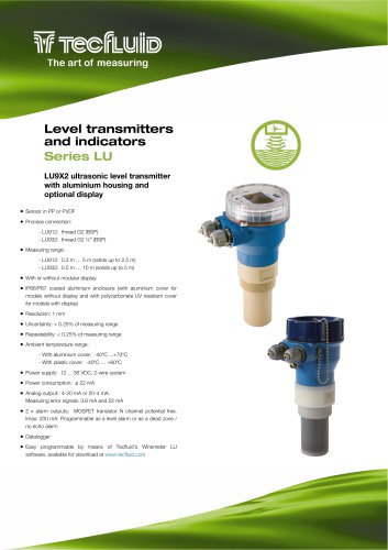 LU9X2_Ultrasonic_level_transmitter