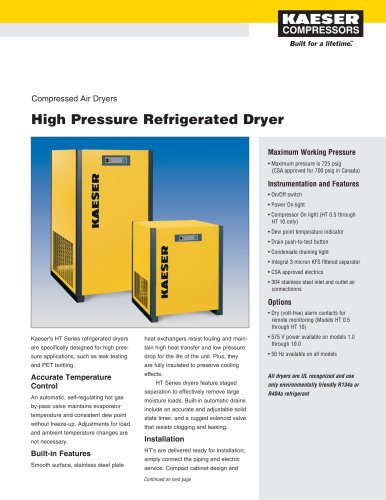 High Pressure Refrigerated Dryers