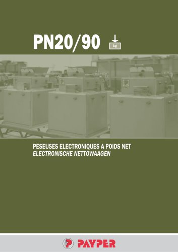 PN 20/90. Peseuses Electroniques a poids net.