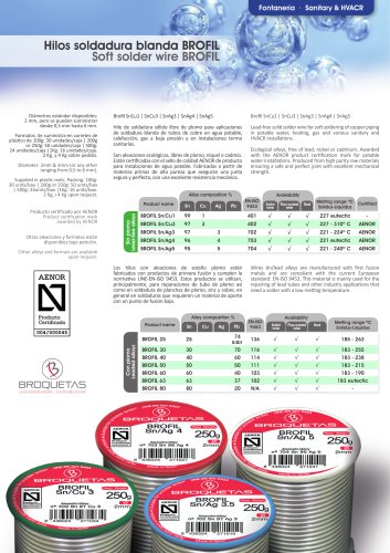 Soft solder wire BROFIL