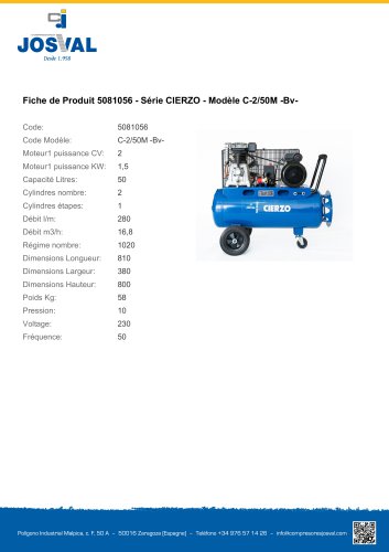 Fiche de Produit 5081056 - Série CIERZO - Modèle C-2/50M -Bv