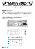 Industrial metal keyboard K-TEK-A361-RTP-FN-DWP data sheet