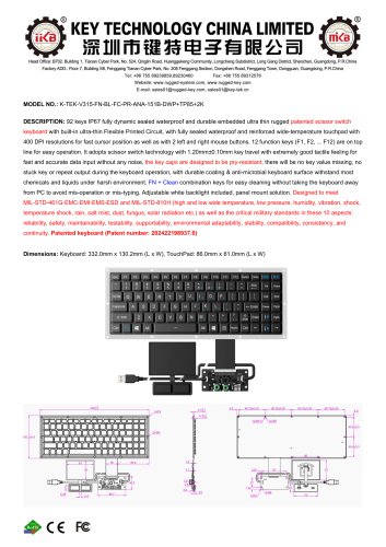  Scissors Switch Keyboard K-TEK-V315-FN-BL-FC-PR-ANA-151B-DWP+TP85+2K