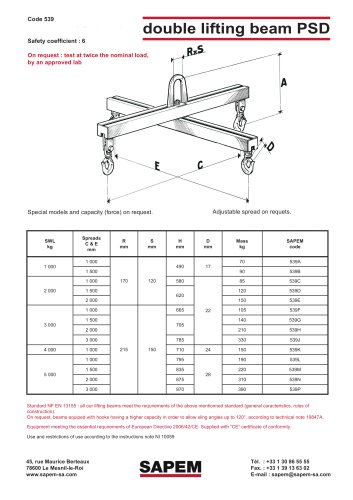 double lifting beam PSD