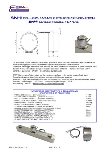 COLLIERS CHAUFFANTS POUR BUSES D'INJECTION SNH1