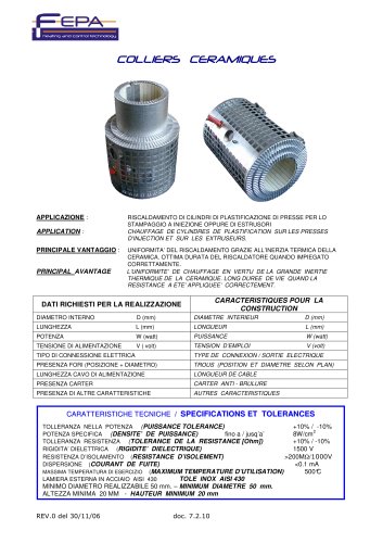 COLLIERS  CHAUFFANTS  CERAMIQUES