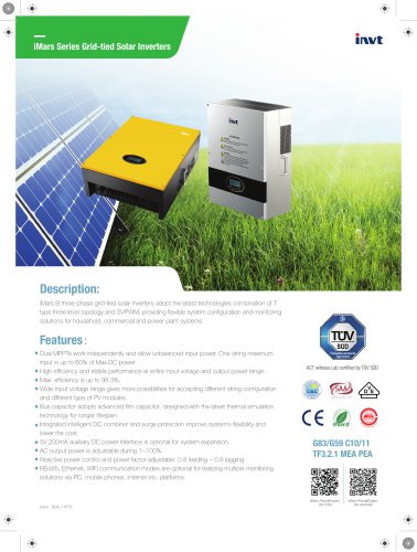 iMars B three-phase grid-tied solar inverters product catalog