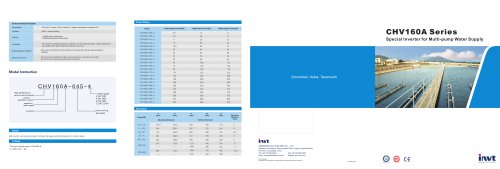 INVT CHV160A Series Special Drives for Multi-pumps Water Supply